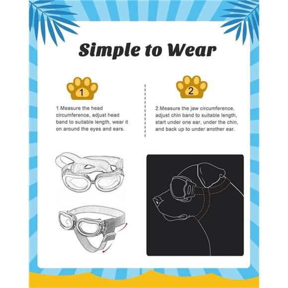 Dog Sunglasses Small Breed Dogs Goggles UV Protection,Goggles for Small Dogs - Picture 6 of 7